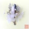 The Pure – White and Natural Dried Flower Boutonniere