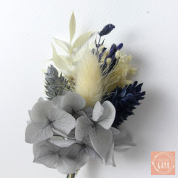 The Grey – Grey and Natural Dried Flower Boutonniere