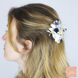 The Blue Charm – Floral Hair Clip with Blue and Natural Dried Flowers