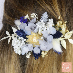 The Blue Charm – Floral Hair Clip with Blue and Natural Dried Flowers