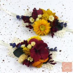 Bracelet ruban couleurs et fleurs personnalisables