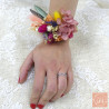 La Colorée – Floral ribbon bracelet made from multicolored dried flowers