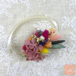 La Colorée – Floral ribbon bracelet made from multicolored dried flowers