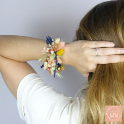 La Vibrante – Barrette fleurie en fleurs séchées multicolores