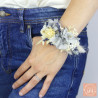 La Bleuette – Bracelet fleuri en fleurs séchées bleues et naturelles