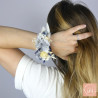 The Blue Charm – Dried Flower Bracelet with Blue and Natural Tones