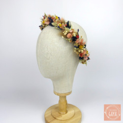 Rustic Bloom – Multicolored Dried Flower Head Crown