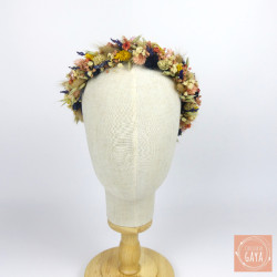 Rustic Bloom – Multicolored Dried Flower Head Crown