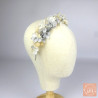Frosted Elegance – Grey and Ivory Dried Flower Headband
