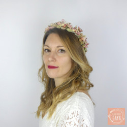 Sweet Romance – Pastel Pink and Ivory Dried Flower Head Crown