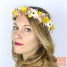 Sunshine Meadow – Yellow and White Dried Flower Head Crown