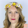 Sunshine Meadow – Yellow and White Dried Flower Head Crown