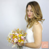 Field of Sunshine – Yellow and Pink Dried Flower Bouquet for Weddings and Decor