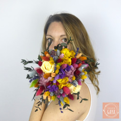 Boho Radiance – Vibrant Dried Flower Bouquet for Weddings and Events