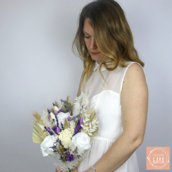 Lavender Glow – White and Purple Dried Flower Bridal Bouquet