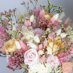 Eternal Rose – Blush Pink and Peach Dried Flower Bridal Bouquet