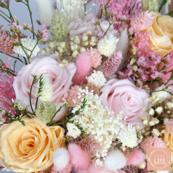 Eternal Rose – Blush Pink and Peach Dried Flower Bridal Bouquet