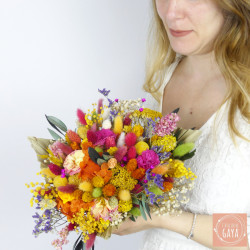 Tropical Punch – Multicolored Dried Flower Bridal Bouquet