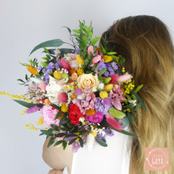 Bouquet de mariée en fleurs séchées pour mariage coloré, bohème ou décalé