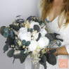 Chic Nature – Ivory and Green Dried Flower Bridal Bouquet