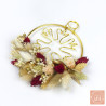 Dried flower Christmas ornament with gold line art snowflake – Handmade by L’Atelier de Gaya