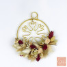 Dried Flower Christmas Ornament – Gold Line Art Snowflake