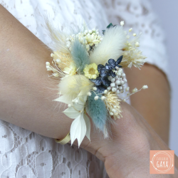 Le céladon - Bracelet jonc fleuri