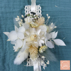 Le céladon - Bracelet ruban fleuri