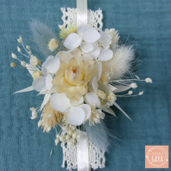 Le céladon - Bracelet ruban fleuri