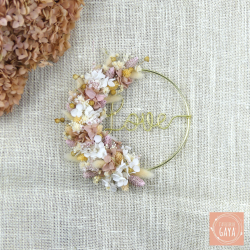 La rose vintage - Couronne murale de fleurs séchées/stabilisées