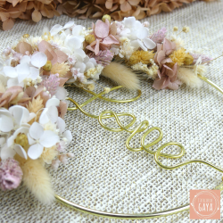 La rose vintage - Couronne murale de fleurs séchées/stabilisées