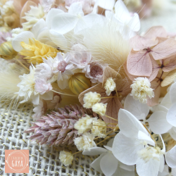 La rose vintage - Couronne murale de fleurs séchées/stabilisées