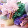 Lila - Couronne murale de fleurs séchées/stabilisées