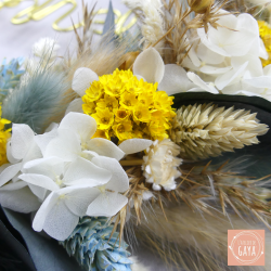 La yellow - Couronne murale de fleurs séchées/stabilisées