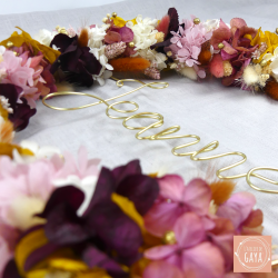 La marquise - Couronne murale de fleurs séchées/stabilisées