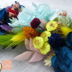 The rainbow - Couronne murale de fleurs séchées/stabilisées