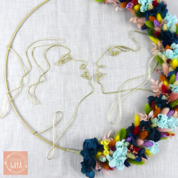 The rainbow - Couronne murale de fleurs séchées/stabilisées