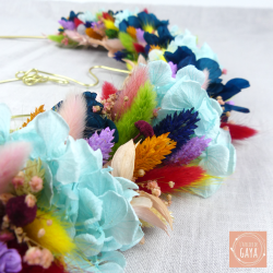 The rainbow - Couronne murale de fleurs séchées/stabilisées