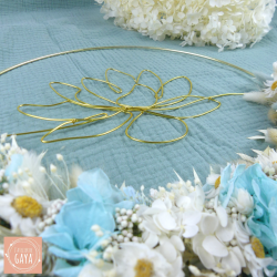 Le lotus - Couronne murale de fleurs séchées/stabilisées