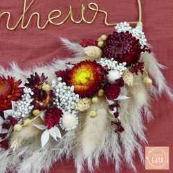 La pampa - Couronne murale de fleurs séchées/stabilisées