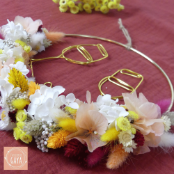 L'estivale - Couronne murale de fleurs séchées/stabilisées