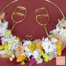 L'estivale - Couronne murale de fleurs séchées/stabilisées