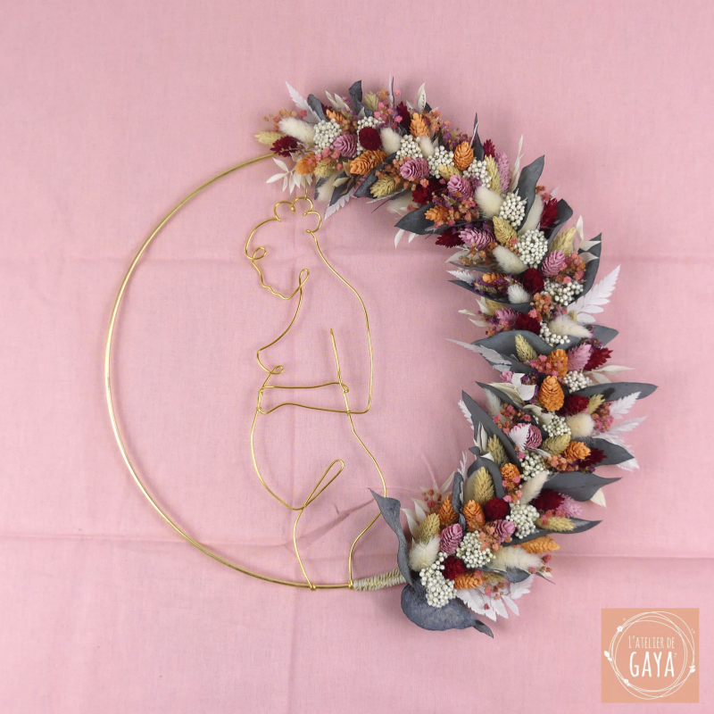 La Hawaïenne - Dried flower wall wreath