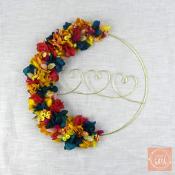 La punchy - Couronne murale de fleurs séchées/stabilisées