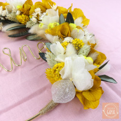 L'acidulée - Couronne murale de fleurs séchées/stabilisées