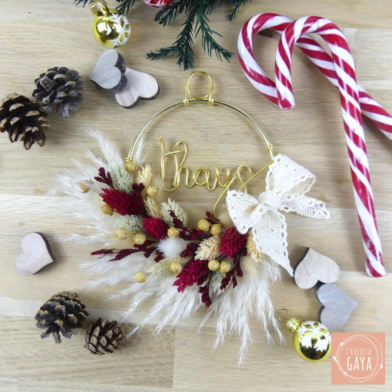 Comète - Boule de fleurs séchées - Édition Noël