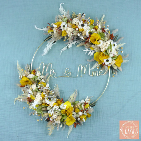 La marguerite - Couronne murale de fleurs séchées/stabilisées