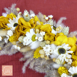 L'épicée - Couronne murale de fleurs séchées/stabilisées