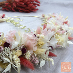 La rêveuse - Couronne murale de fleurs séchées/stabilisées