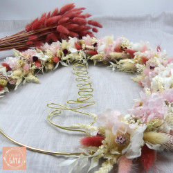 La rêveuse - Couronne murale de fleurs séchées/stabilisées